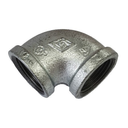 Galvanised female threaded 90 degree elbow fitting