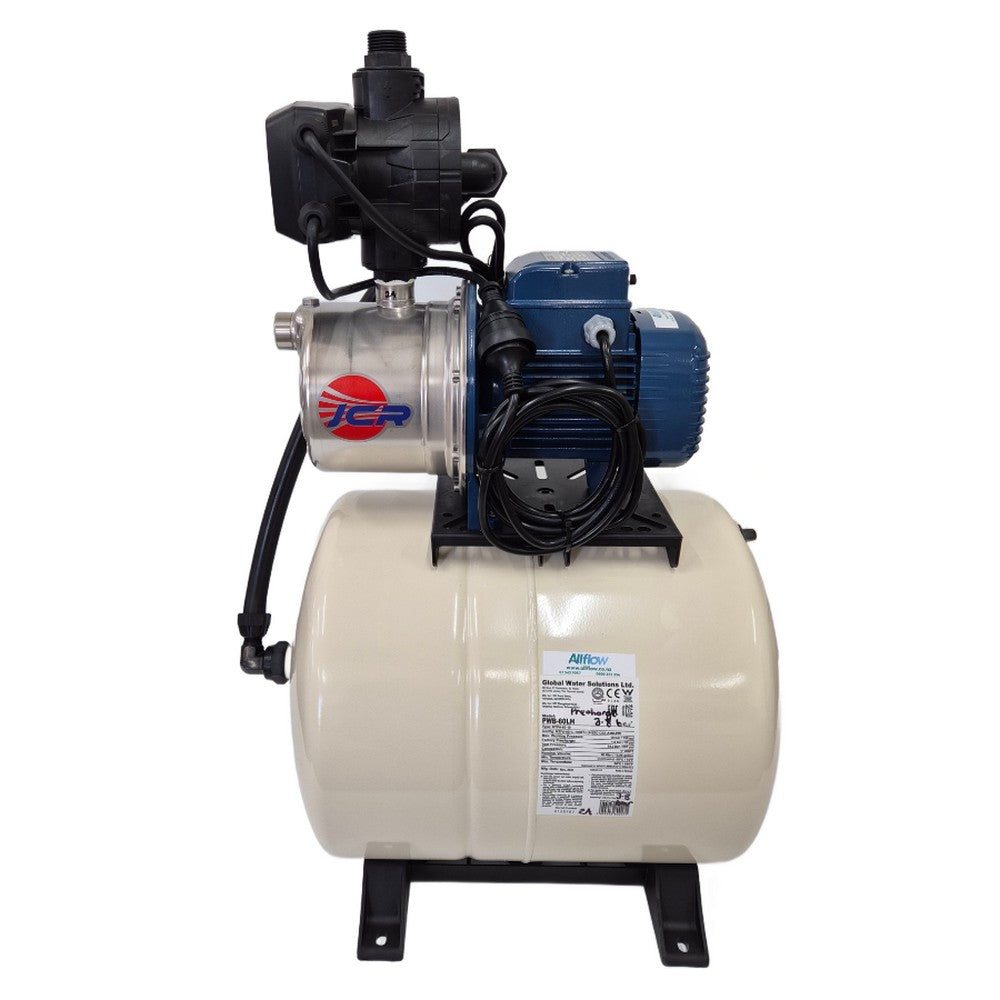 Right side view of Allflow AJP1A/2A-60 pump with 60L pressure tank