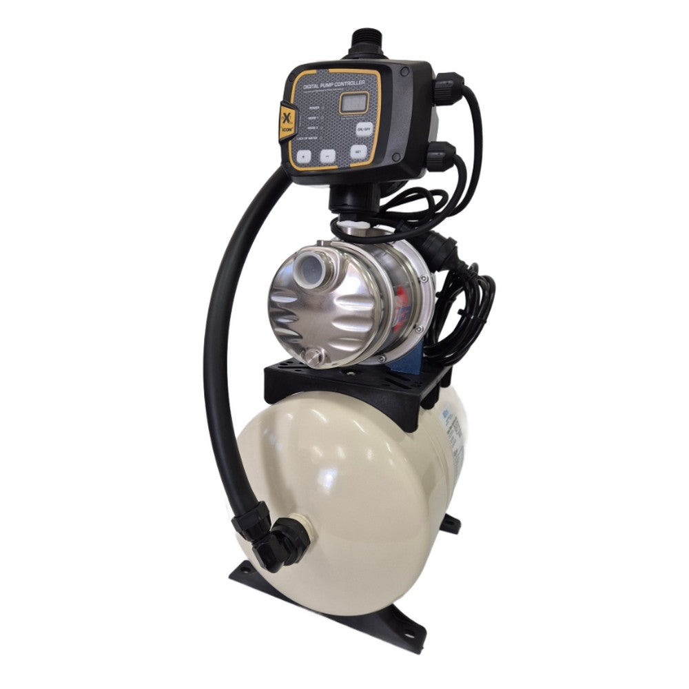 Front view of Allflow AJP1A/2A-20 Jet Pump with 20L pressure tank