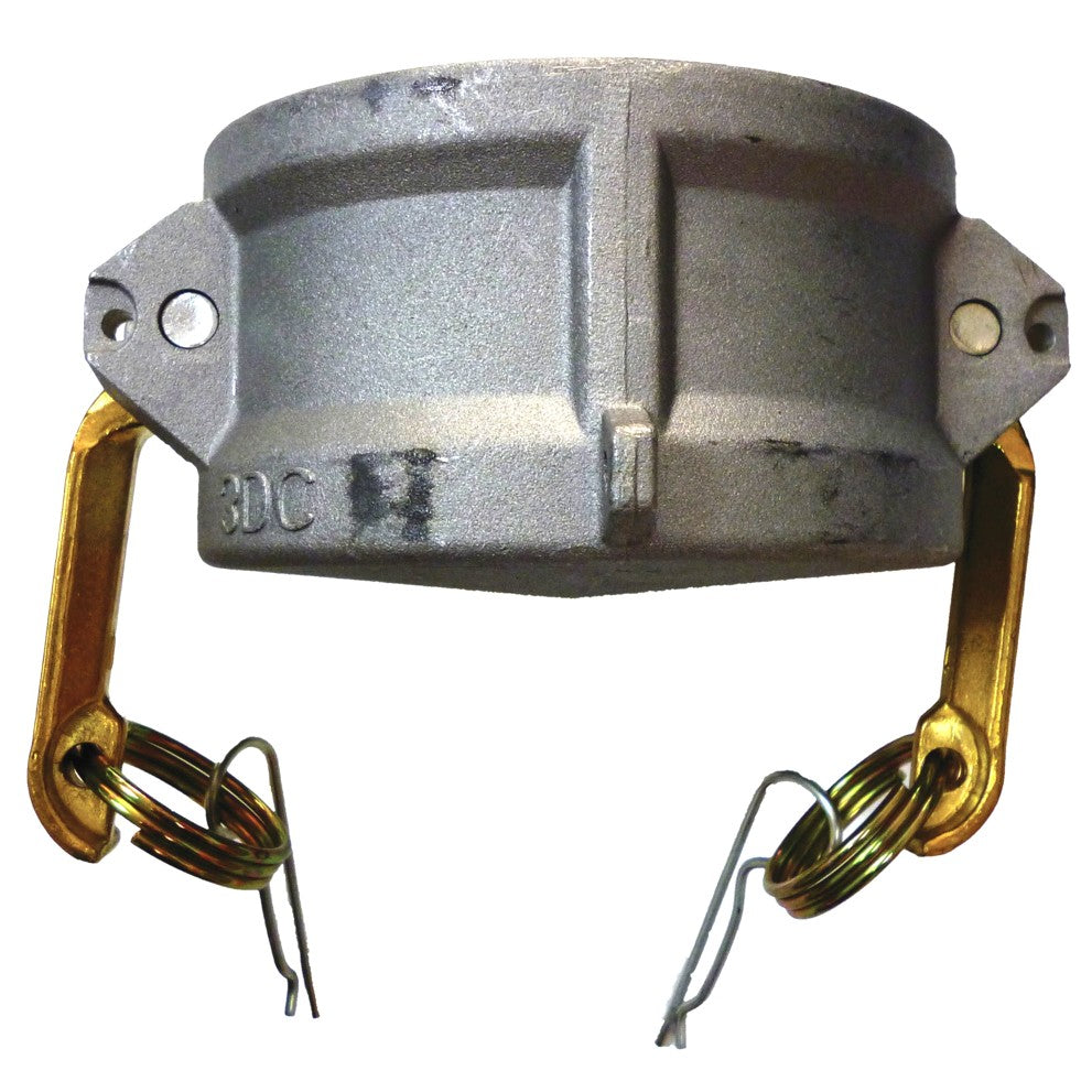 Aluminium camlock dust cap fitting with BSP thread