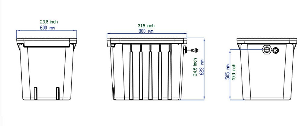 Large Watermate Greywater Recycling Unit dimensions