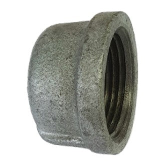 Galvanised cap fitting with BSP thread
