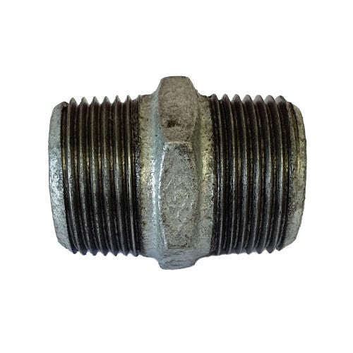 Galvanised steel hex nipple fitting