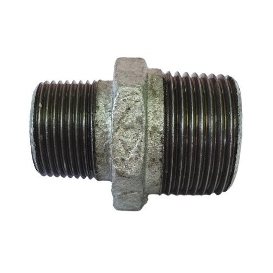 Galvanised reducing hex nipple fitting