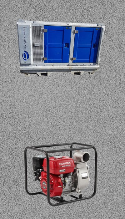 Hire pumps on grey background