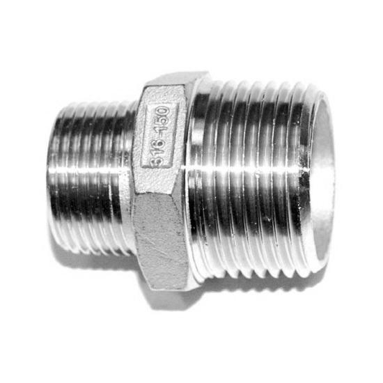 Aluminium reducing hex nipple fitting
