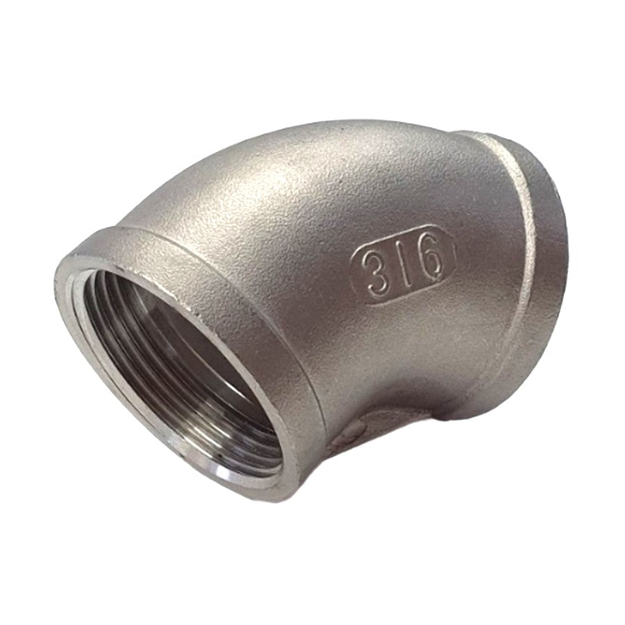 Stainless steel 45 degree elbow with female threads