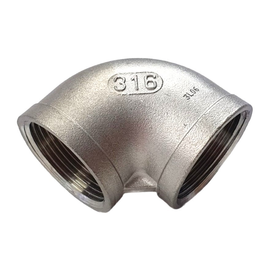 Stainless steel 90 degree elbow with female threads