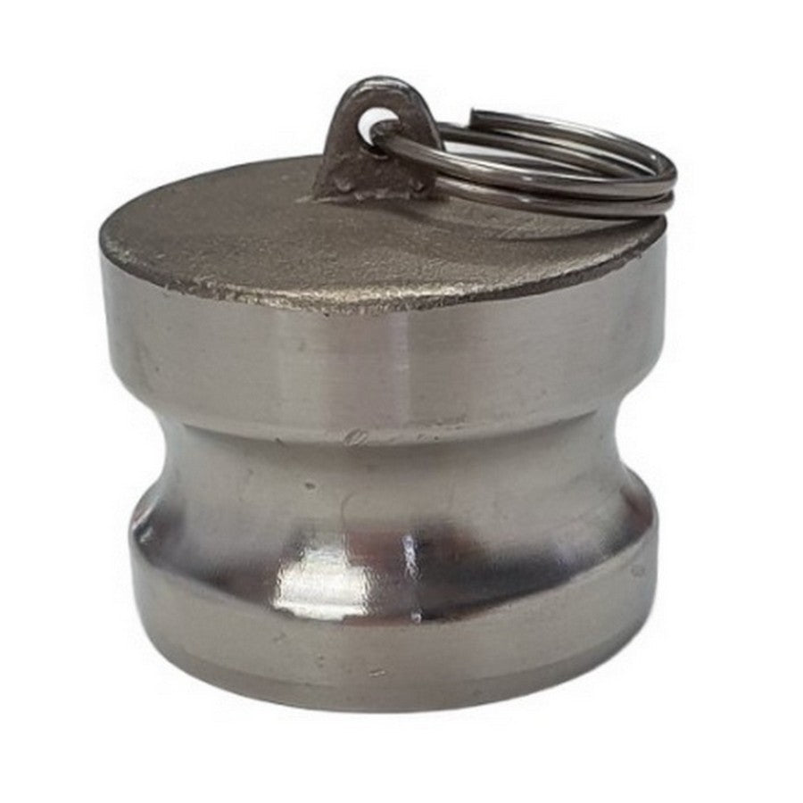 Stainless steel camlock dust plug