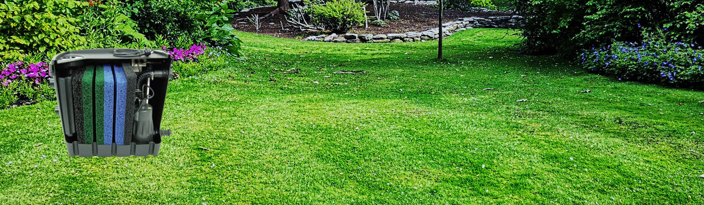 WaterMate Greywater Recycling Unit on garden background