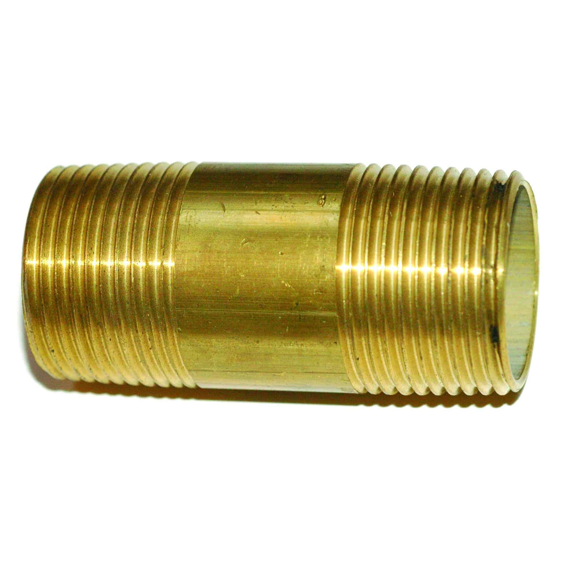 Brass barrel nipple fitting
