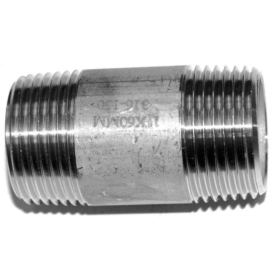 Stainless steel taper barrel nipple fitting