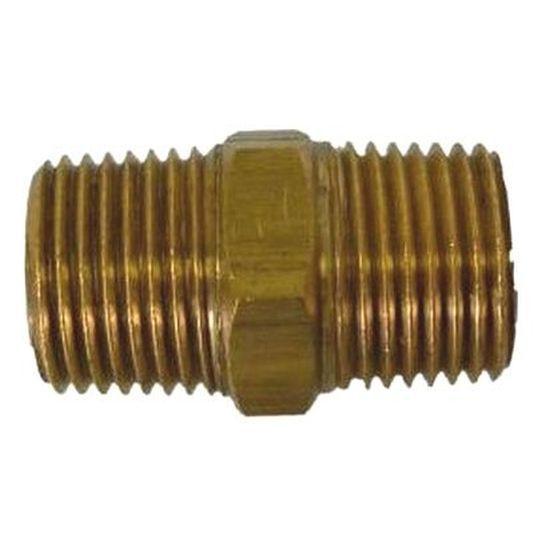 Brass hex nipple fitting