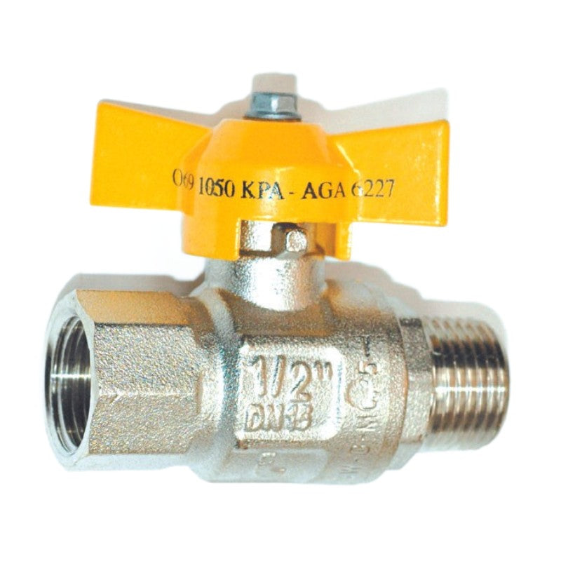 Male female tee handle ball valve suitable for gas