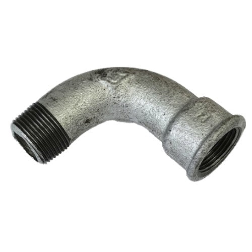 Galvanised male to female bend fitting