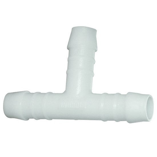 White nylon hosetail tee fitting
