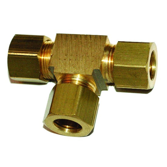 Brass compression union tee fitting