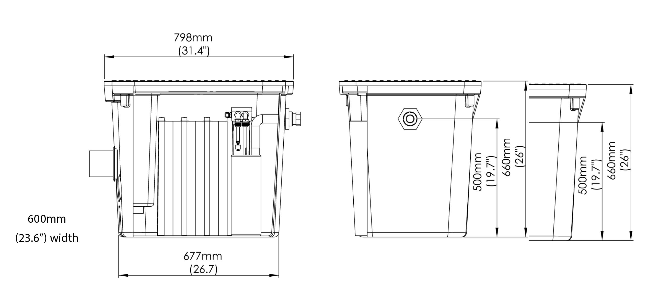 Schematic of WaterMate Greywater Recycling Unit