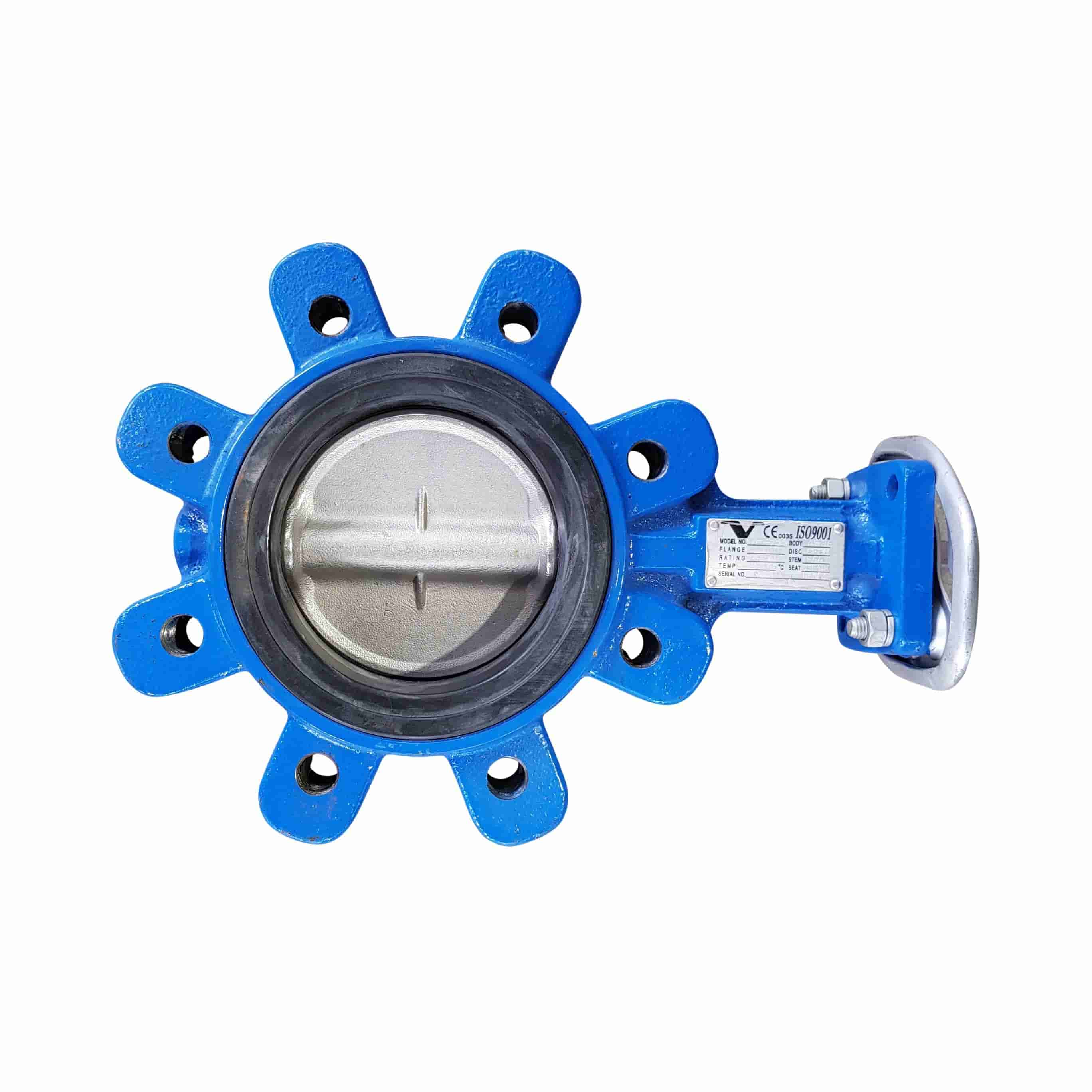 Cast iron lugged butterfly valve with stainless steel disc and threaded holes
