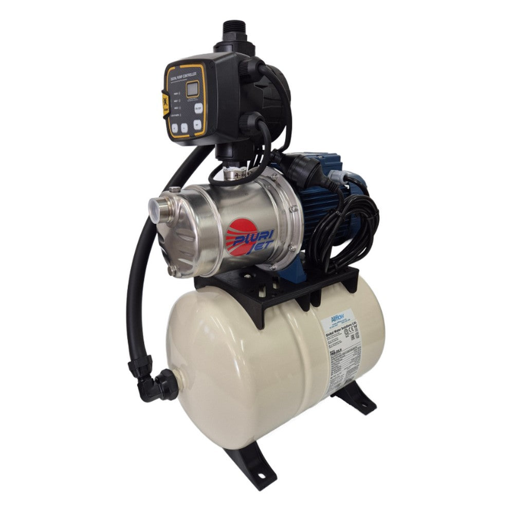 Front view of Allflow AJP4100 Jet Pump with 20L pressure tank