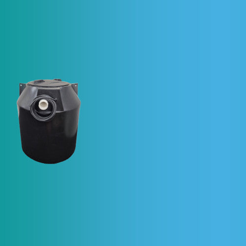 Plastic pump chamber on green-blue gradient background