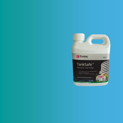 Tank Safe Tank Purifier on green-blue gradient background