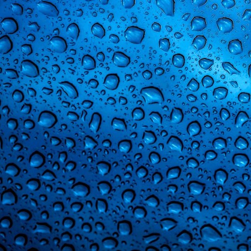 water droplets on a blue background