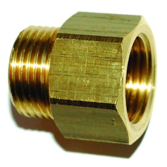 A brass male to female adaptor fitting