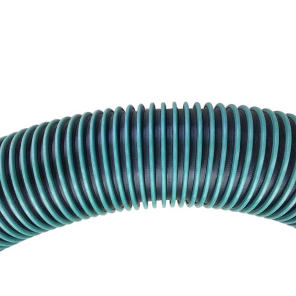 Black plastic ducting with green plastic helix