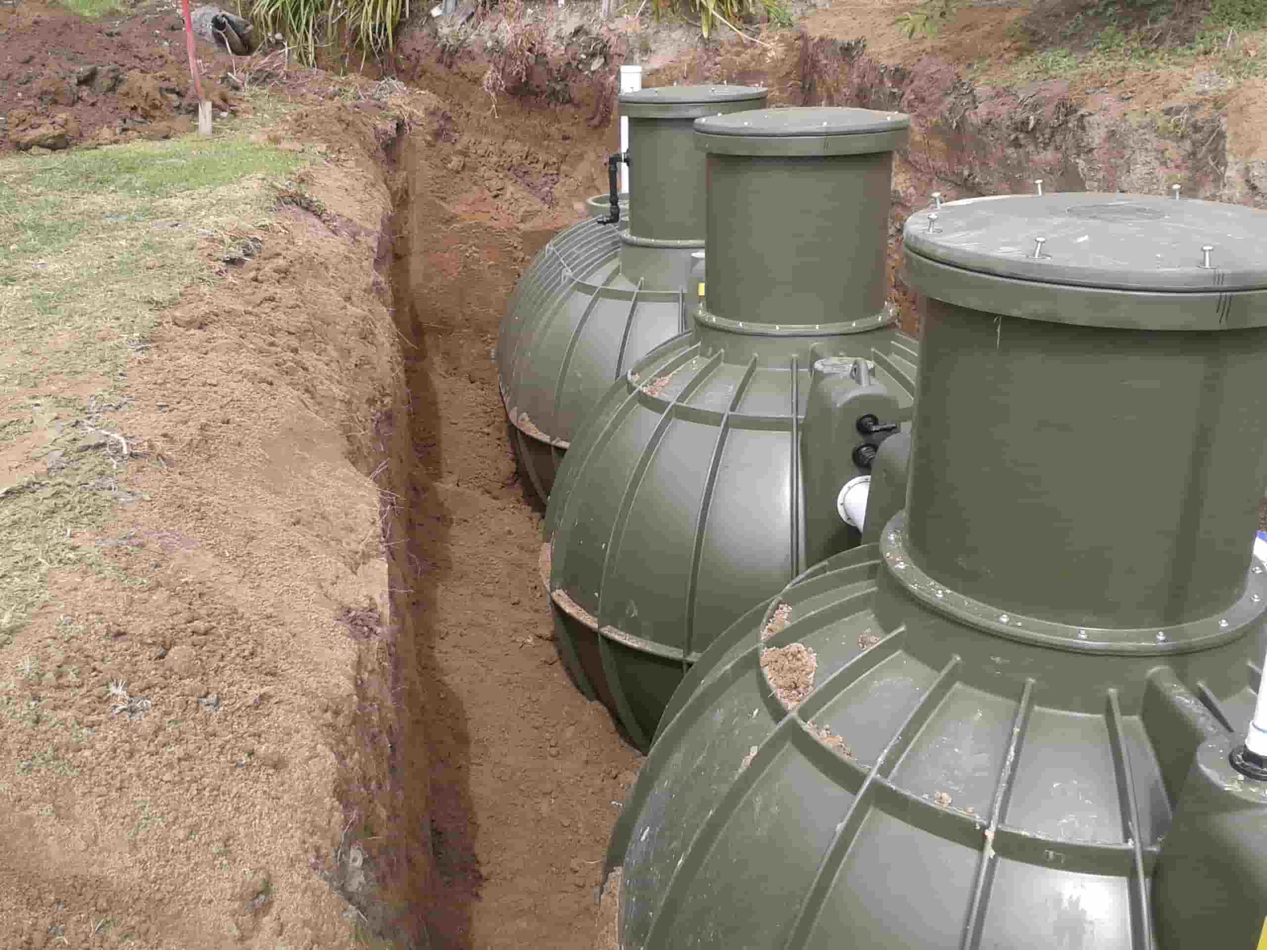Devan Integra wastewater treatment system tanks in ground