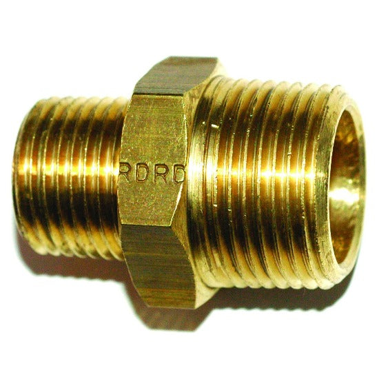 Brass reducing hex nipple fitting