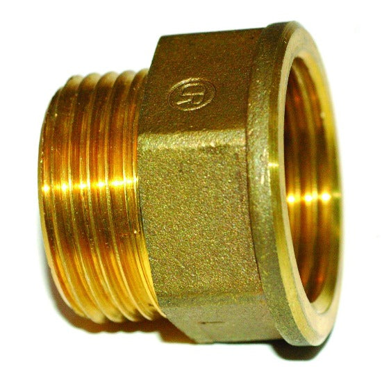 Brass male to female reducing extension socket fitting