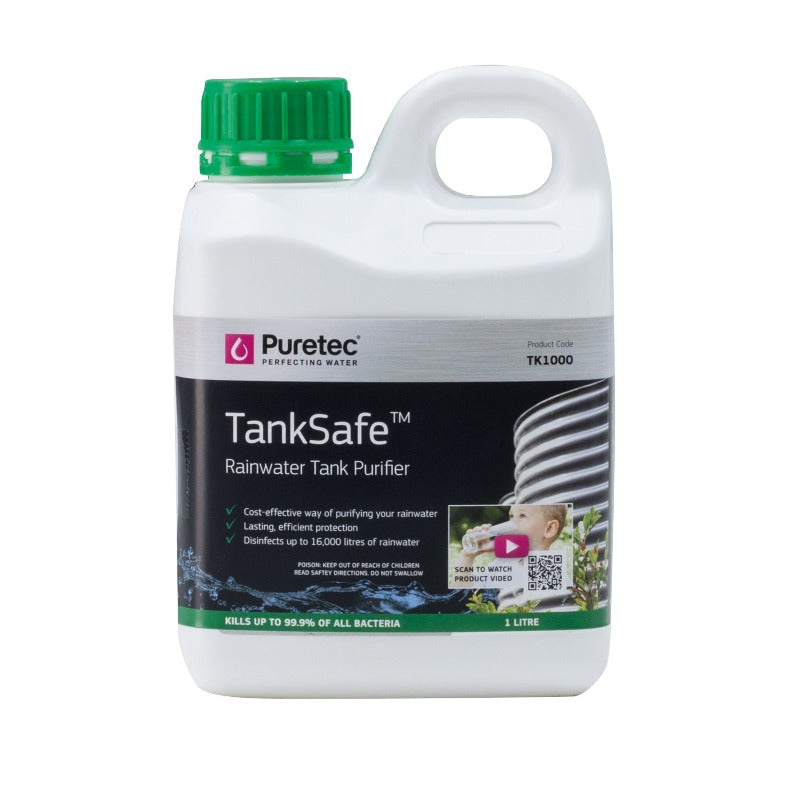 1L container of Puretec TankSafe rainwater tank purifier