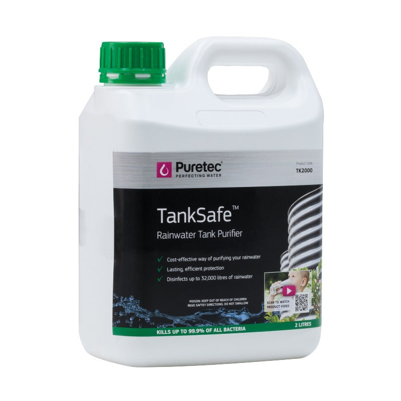 2L container of Puretec TankSafe rainwater tank purifier